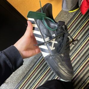 Off-White Black and White Striped Men's Sneakers